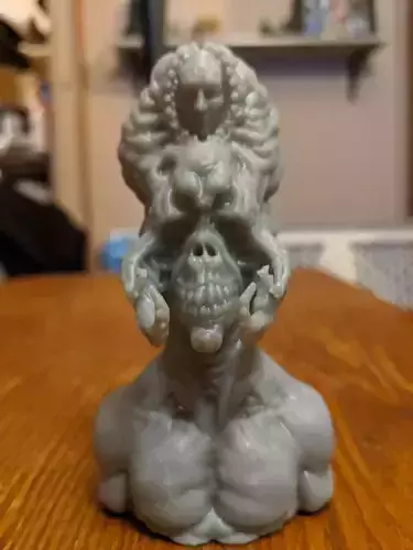 The Collector bust of skull on table 3D print model
