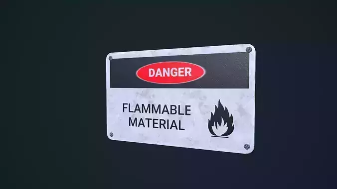 Danger Sign Low-poly 3D model