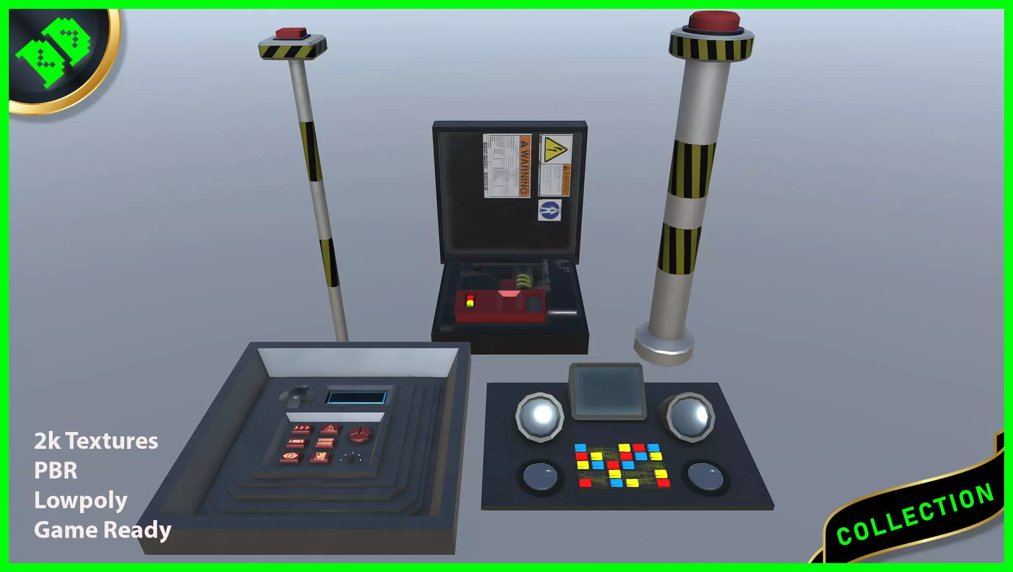 Sci fi Buttons  Levers and Gears Vol 1 3D model_0