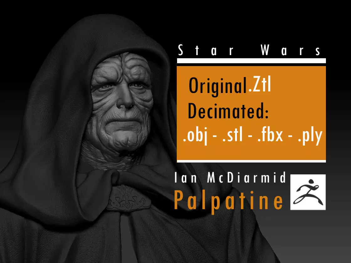 Ian McDiarmid - Palpatine - Darth Sidious - Star Wars 3D print model_0