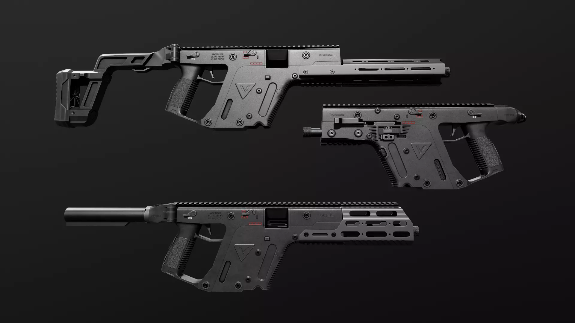 Kriss Vector SMG Low-poly 3D model_0