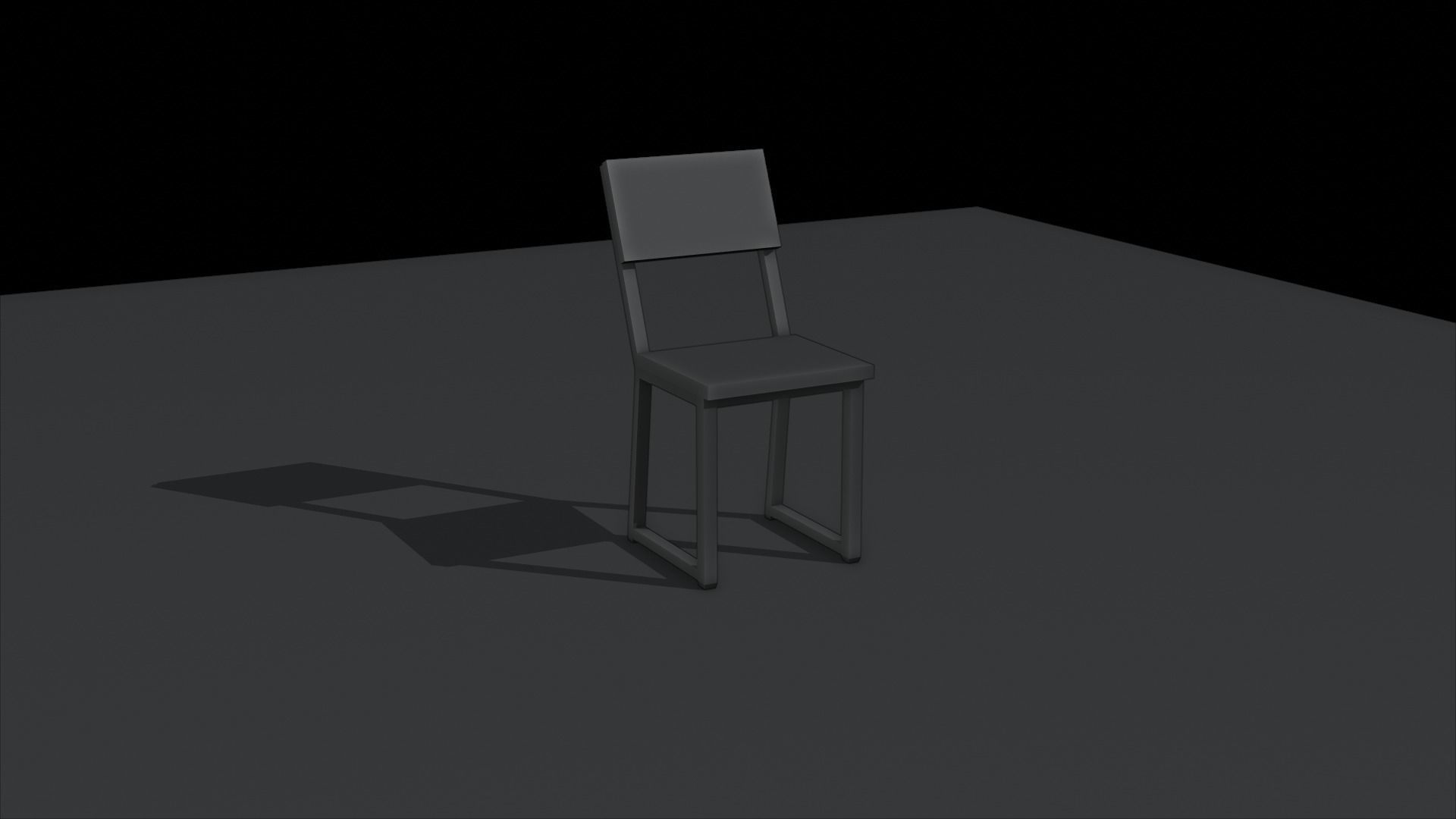 Chair wooden Free low-poly 3D model_3