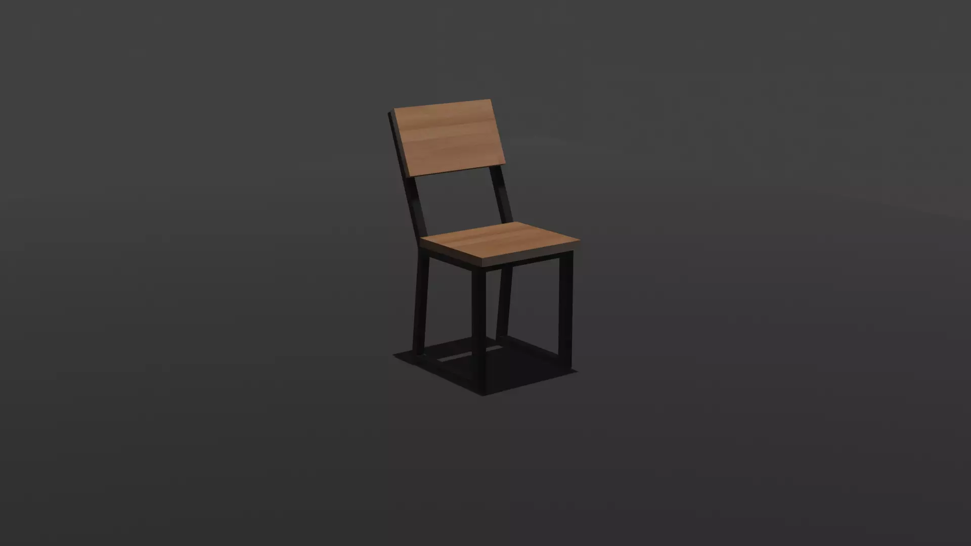 Chair wooden Free low-poly 3D model_0