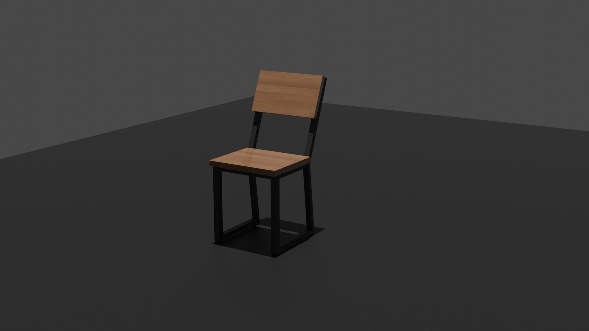 Chair wooden Free low-poly 3D model_1