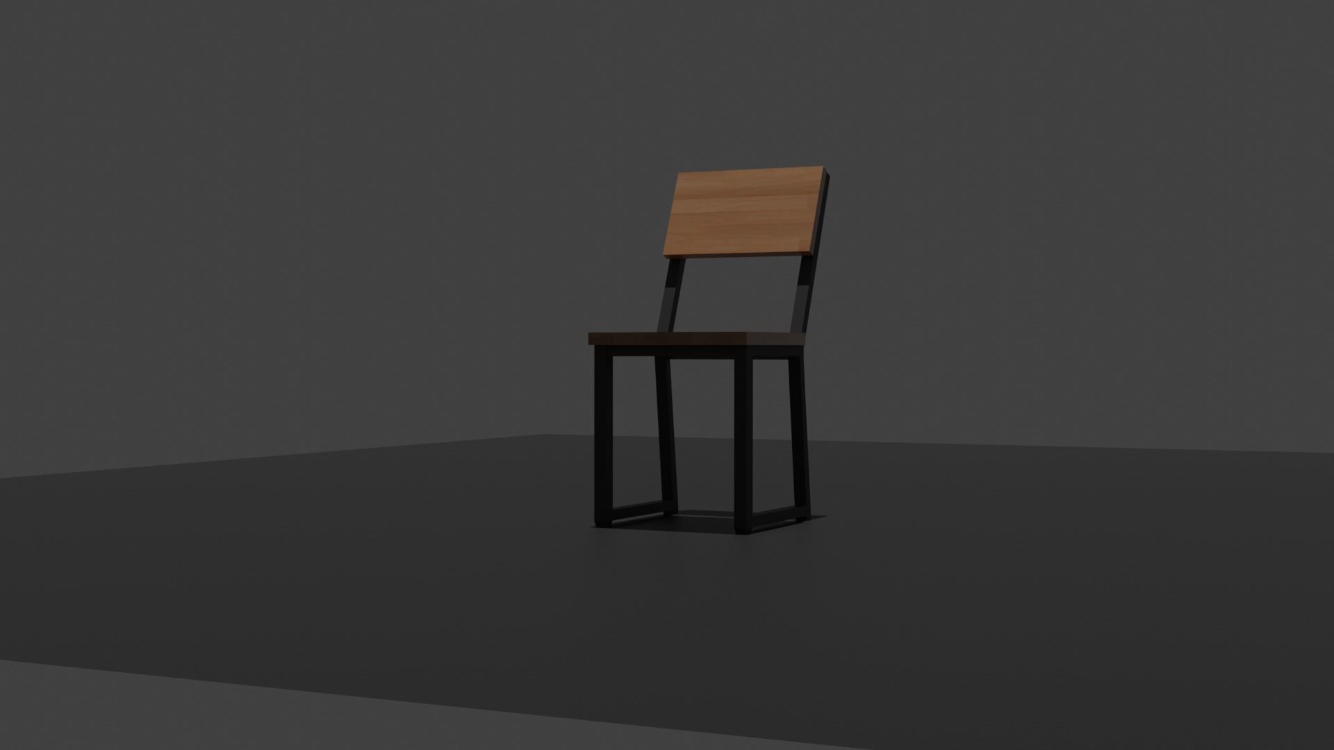 Chair wooden Free low-poly 3D model_2