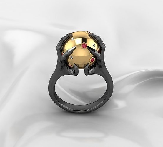 Moon sphere ring 3D print model