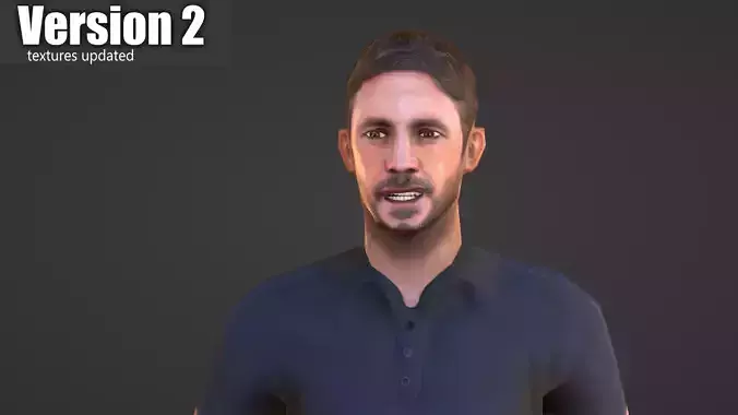 Casual Man with Polo Shirt - With VRCHAT VISEMES Low-poly 3D model