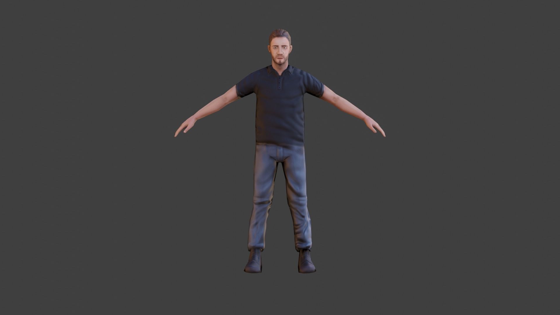 Casual Man with Polo Shirt - With VRCHAT VISEMES Low-poly 3D model_9
