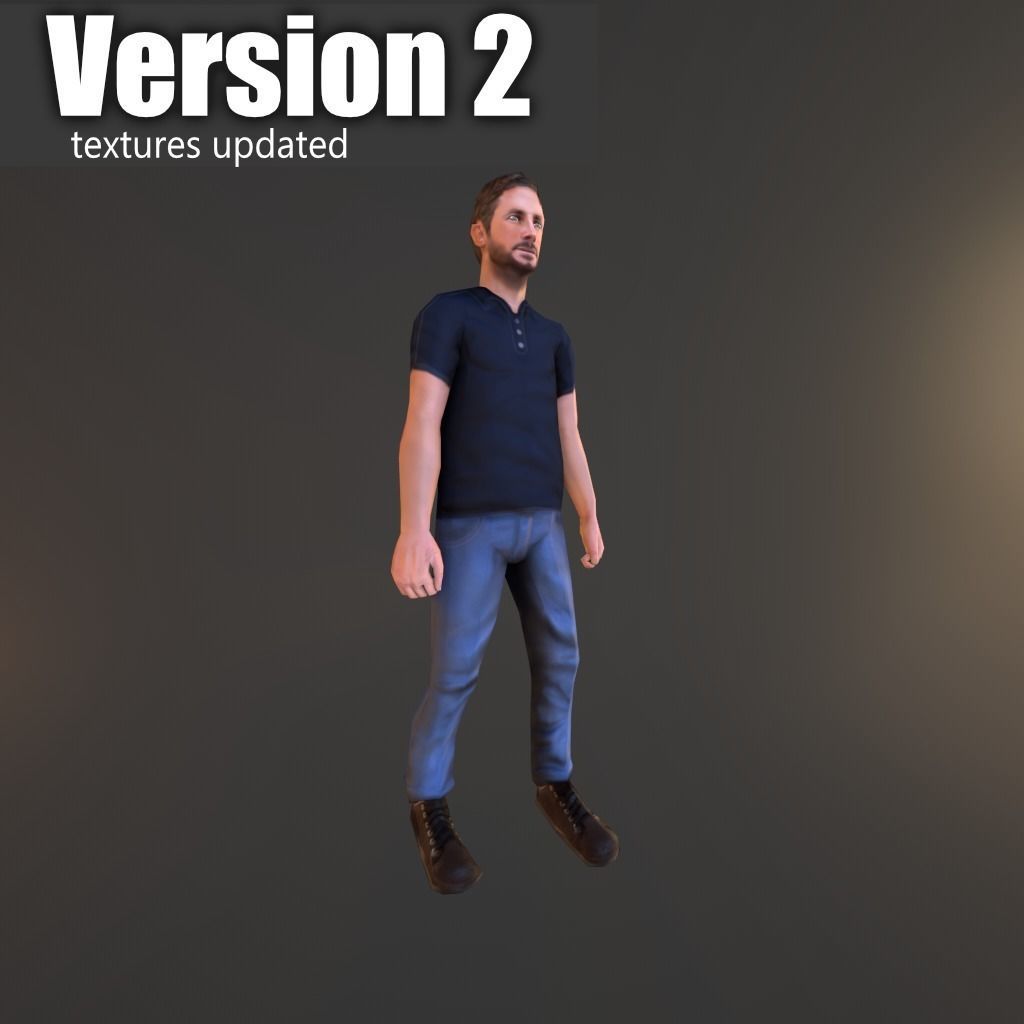 Casual Man with Polo Shirt - With VRCHAT VISEMES Low-poly 3D model_5