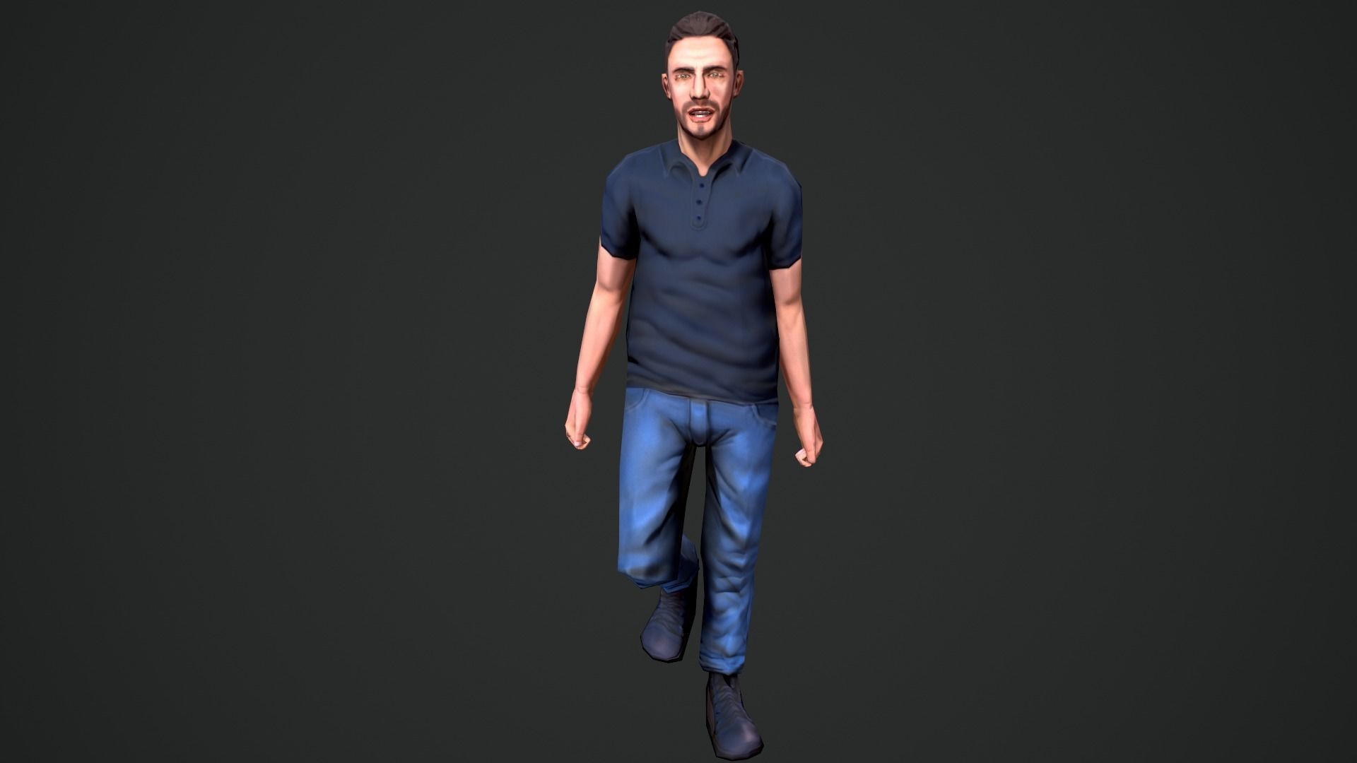 Casual Man with Polo Shirt - With VRCHAT VISEMES Low-poly 3D model_7