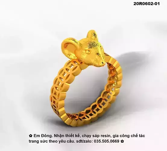 12 animal zodiac rat ring 3D print model