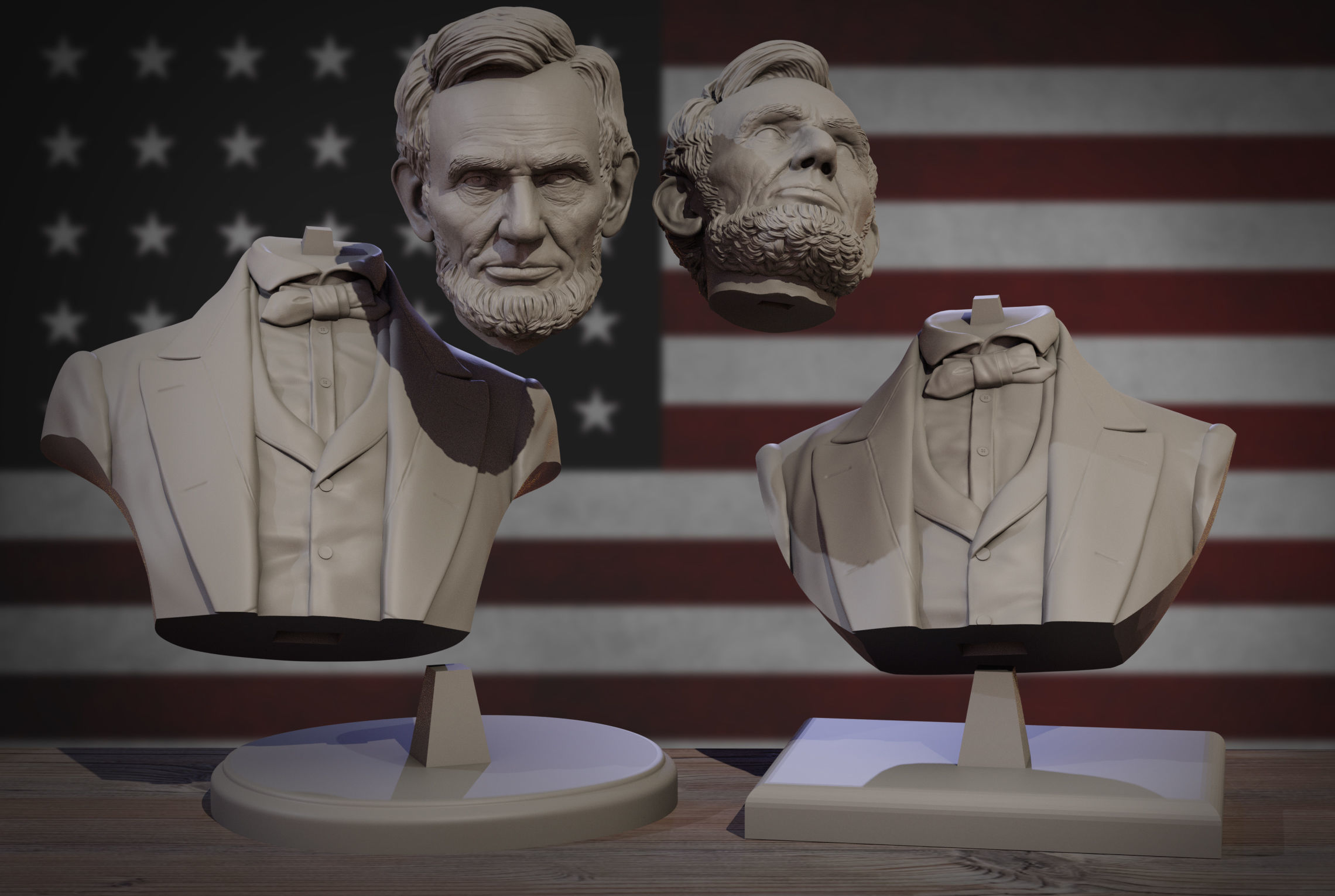 Abraham Lincoln 3D print model_2