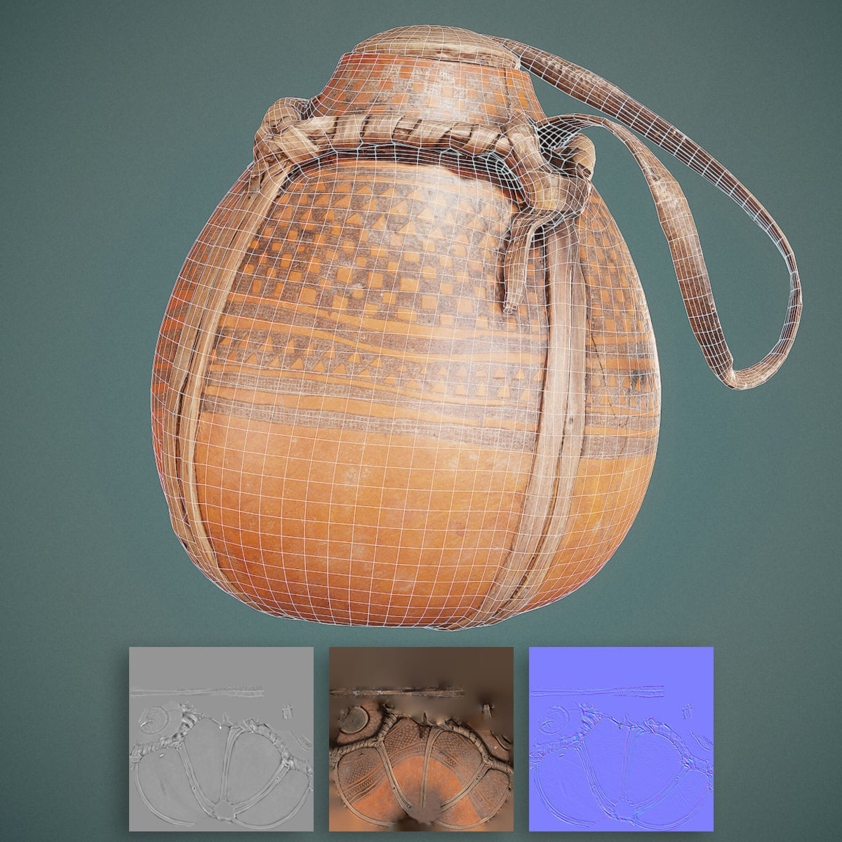 Broken Calebas Low-poly 3D model_3