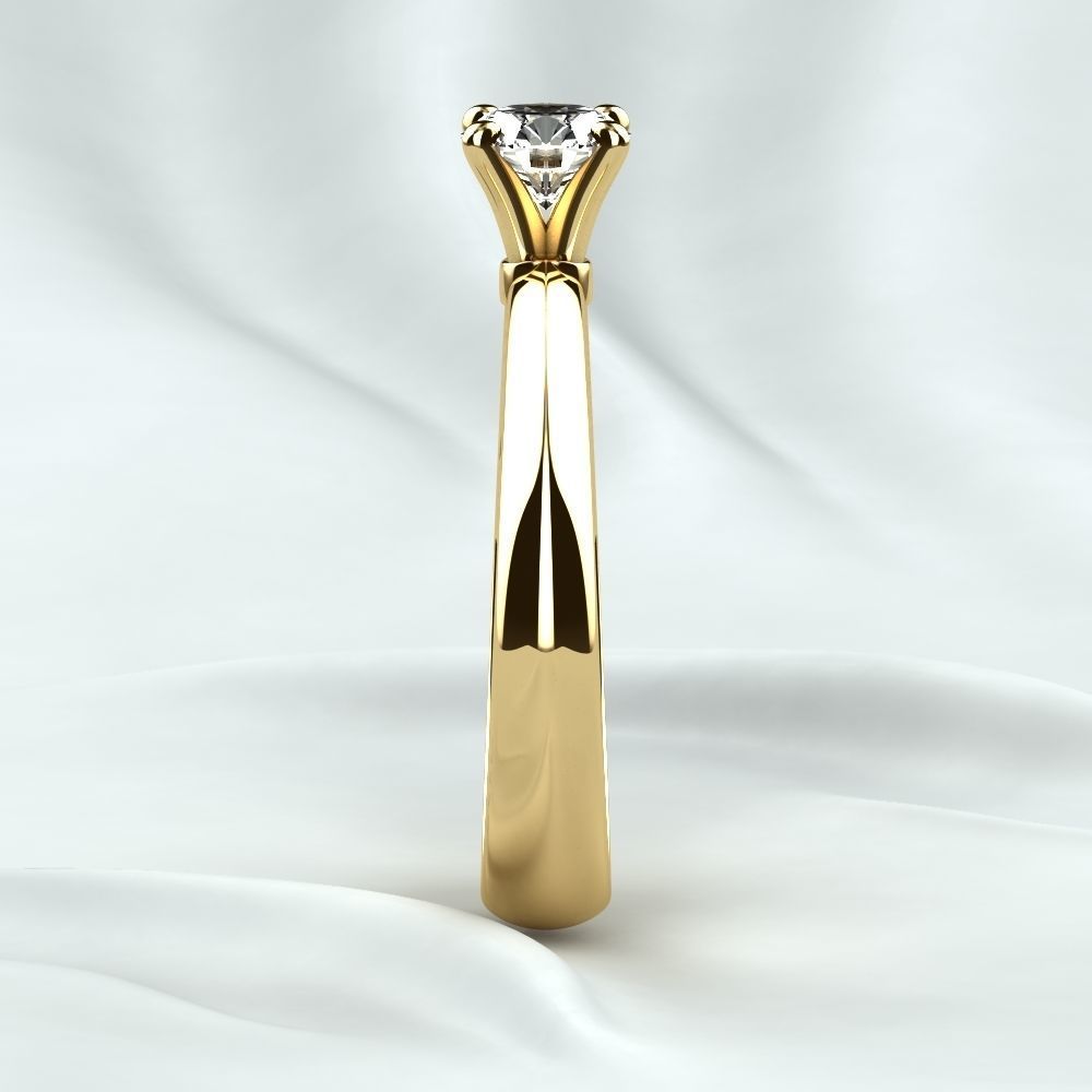 Single Diamond Wedding Rings Set 3D print model_15