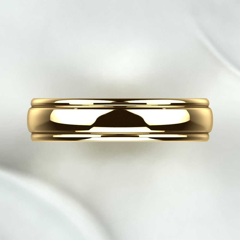 Single Diamond Wedding Rings Set 3D print model_19