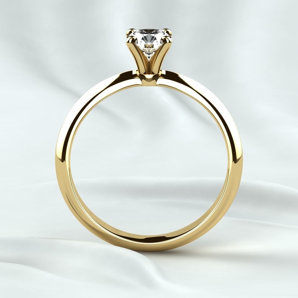 Single Diamond Wedding Rings Set 3D print model_14