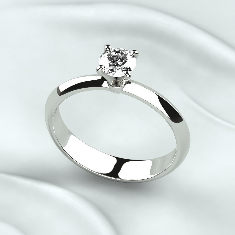 Single Diamond Wedding Rings Set 3D print model_11