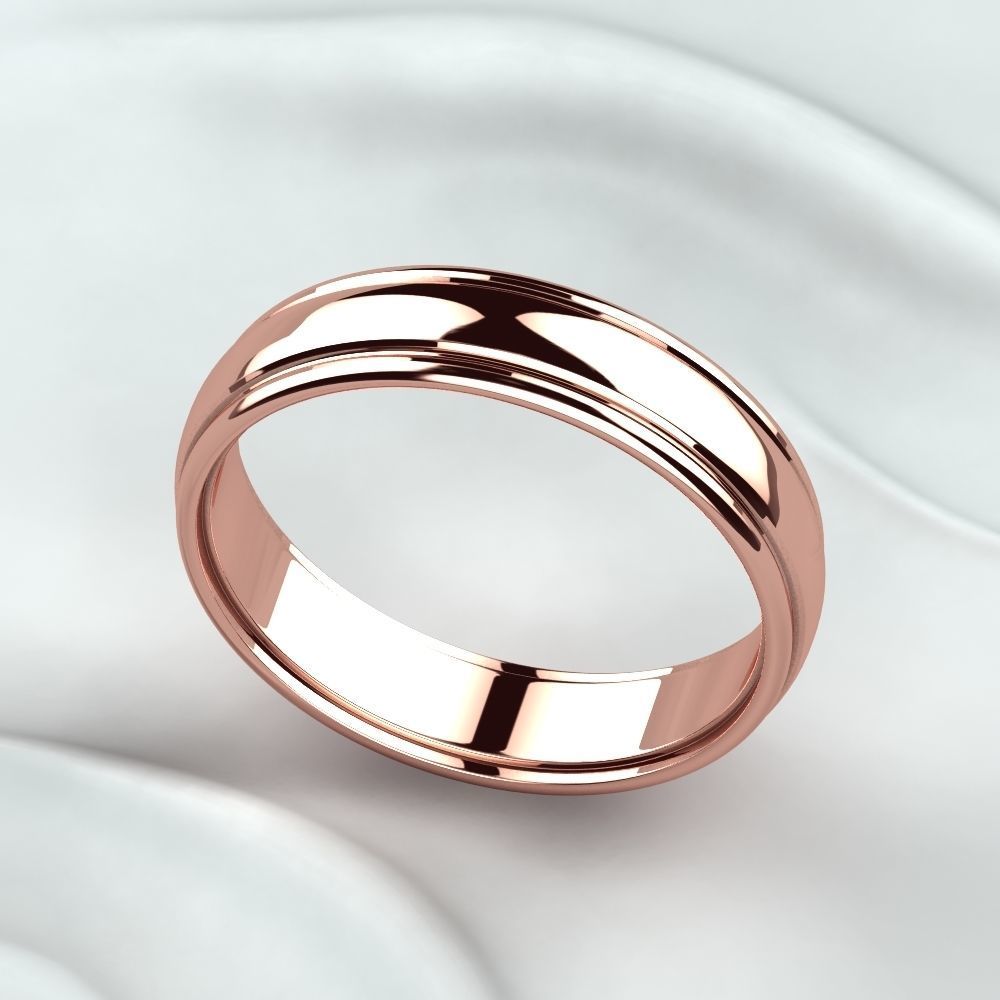 Single Diamond Wedding Rings Set 3D print model_18