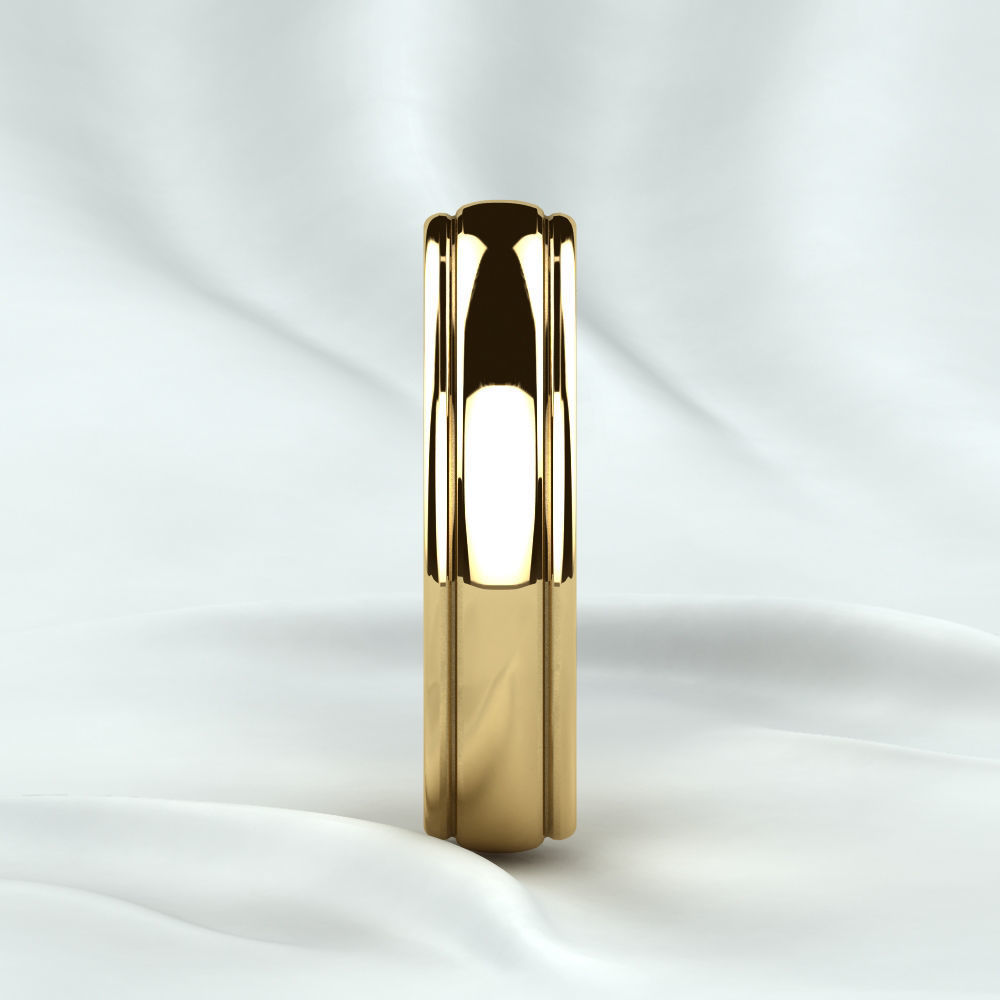 Single Diamond Wedding Rings Set 3D print model_21