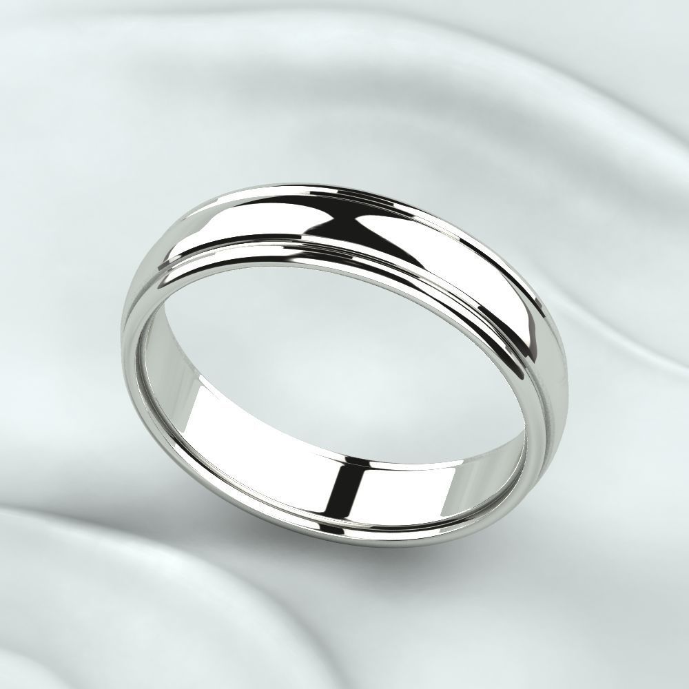 Single Diamond Wedding Rings Set 3D print model_17