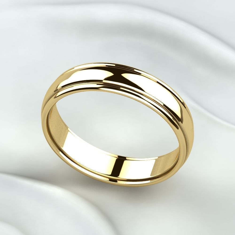 Single Diamond Wedding Rings Set 3D print model_16