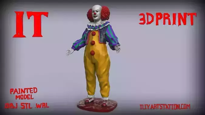 Tim Curry Pennywise Clown It 1990 3D print model