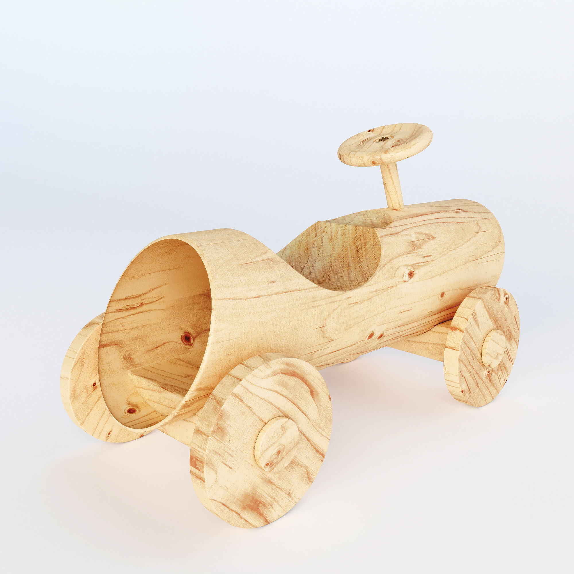 toy wooden car 3D model_2