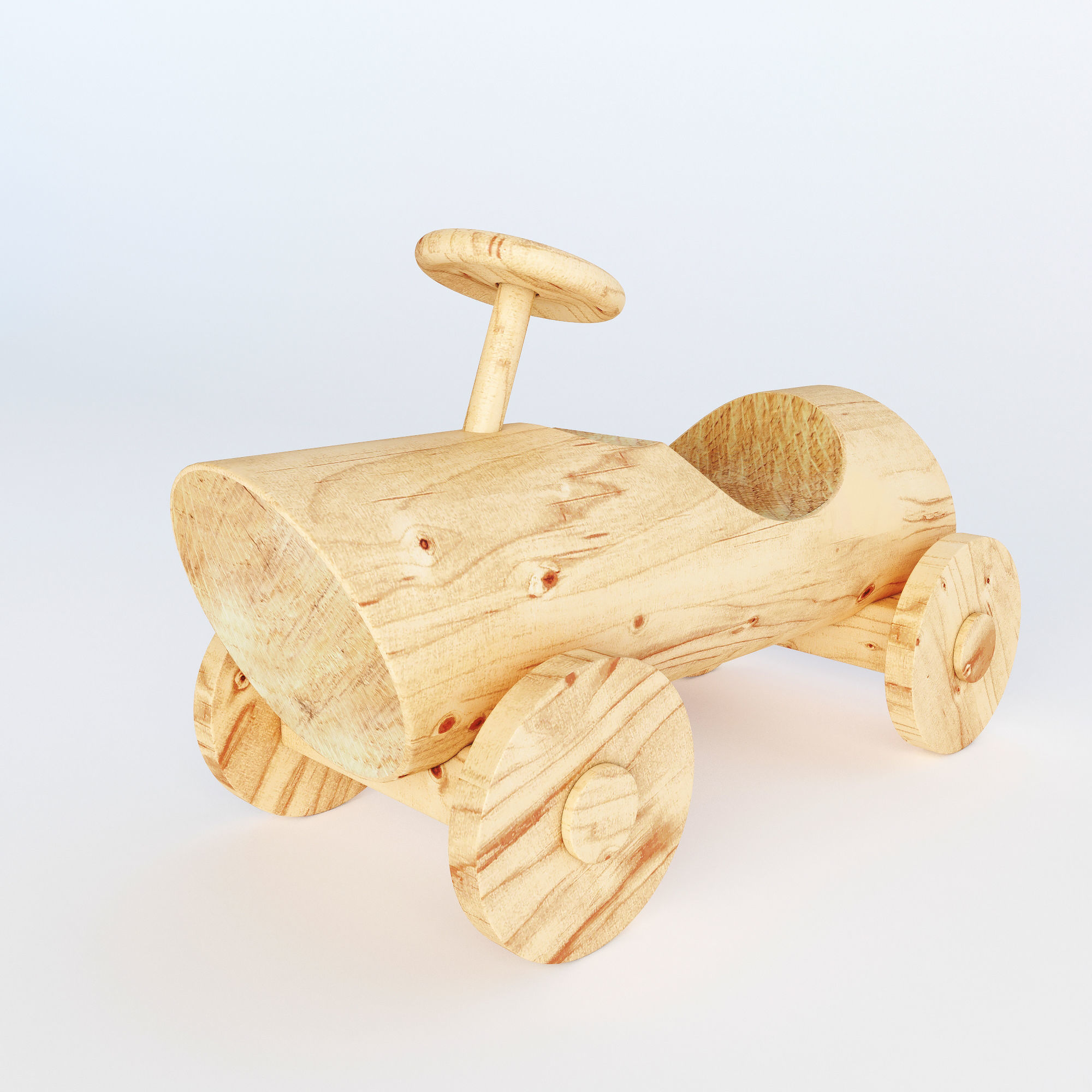 toy wooden car 3D model_1