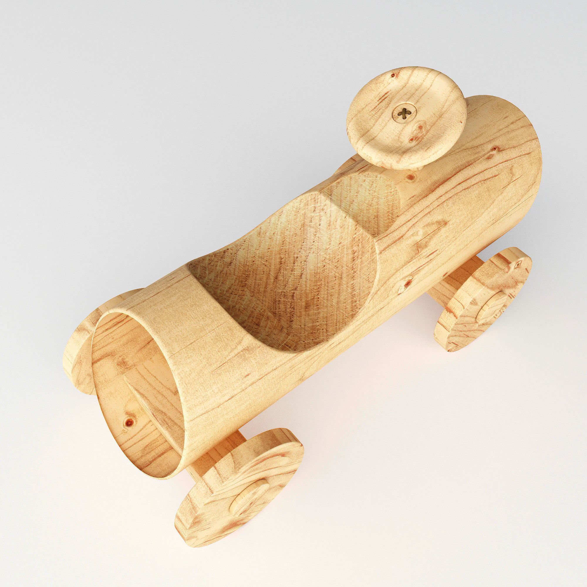 toy wooden car 3D model_3