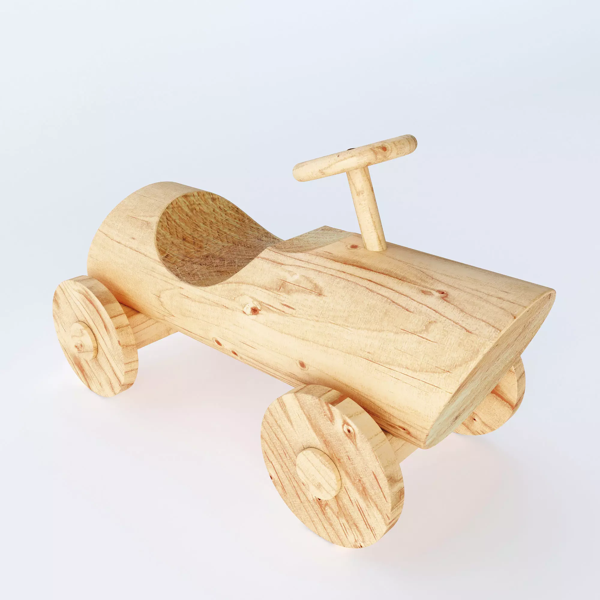 toy wooden car 3D model_0