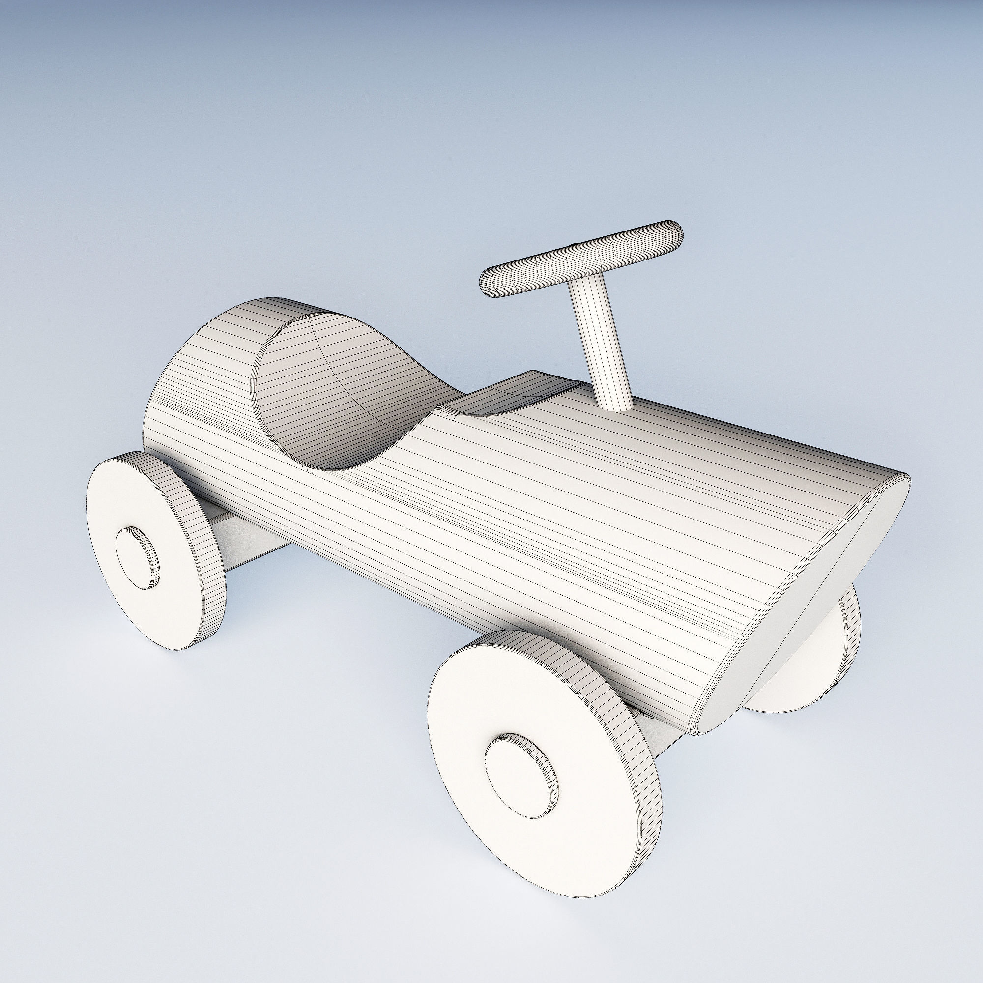 toy wooden car 3D model_4