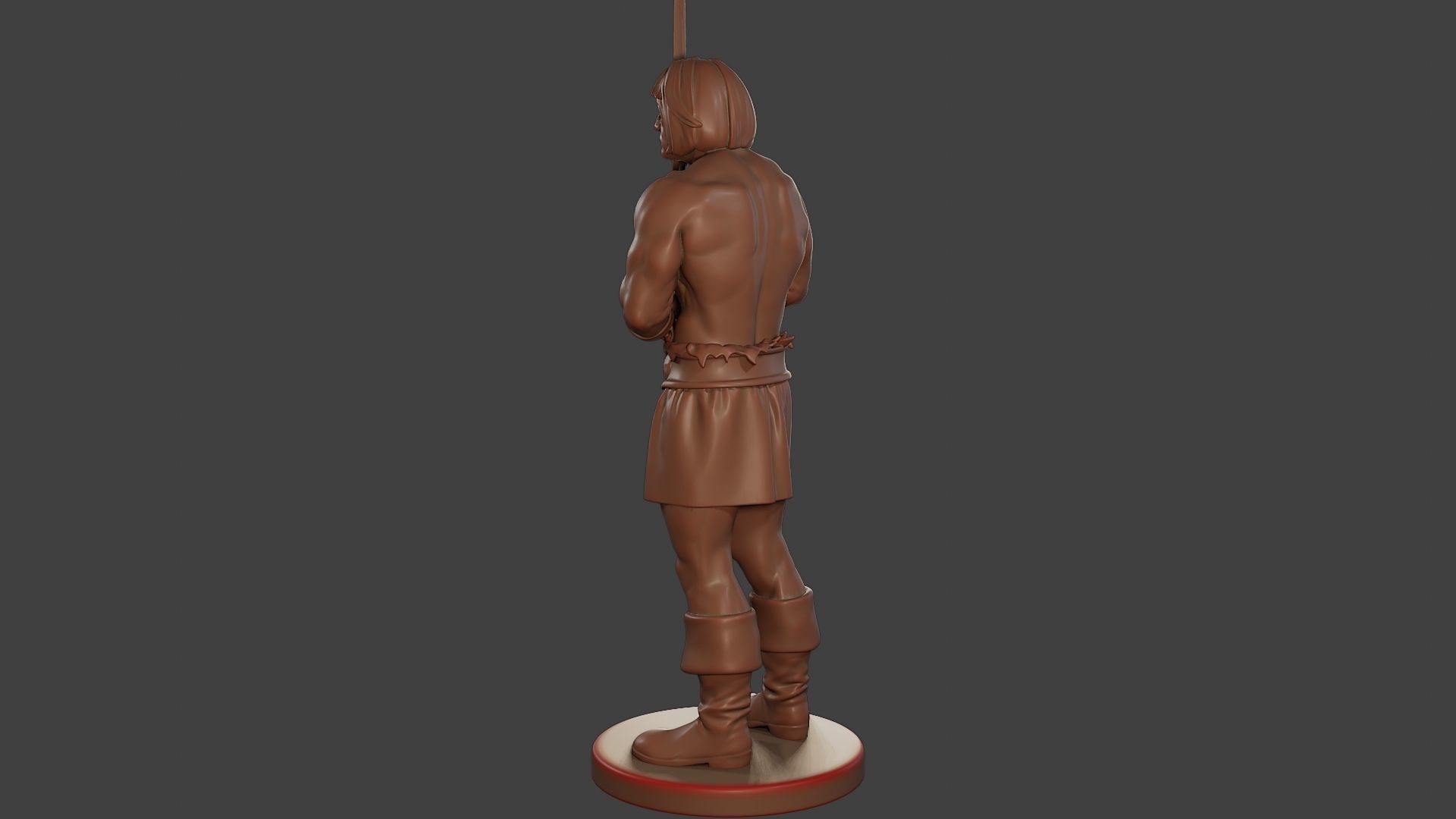 Male Barbarian 2HSword Stand 3D print model_4