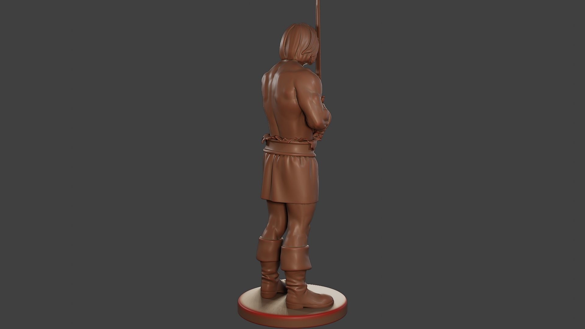 Male Barbarian 2HSword Stand 3D print model_7