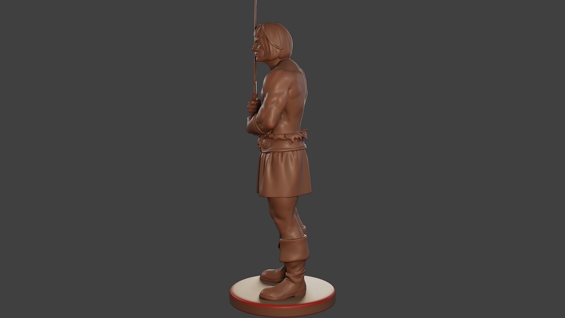 Male Barbarian 2HSword Stand 3D print model_3