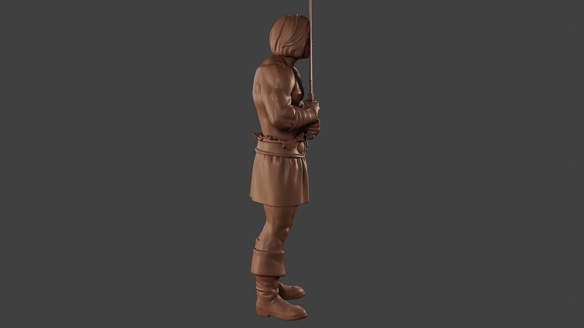 Male Barbarian 2HSword Stand 3D print model_31