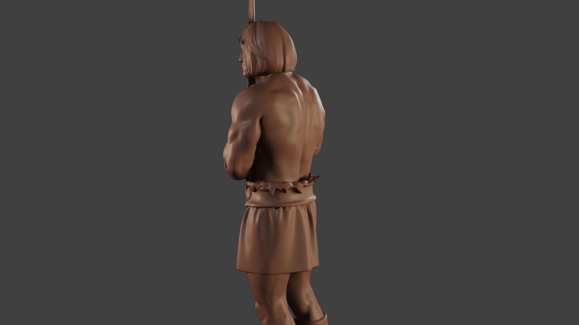 Male Barbarian 2HSword Stand 3D print model_26