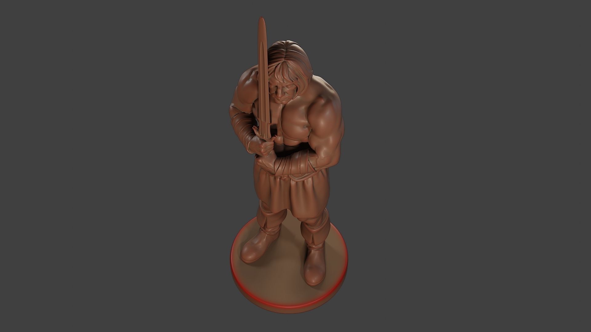 Male Barbarian 2HSword Stand 3D print model_14