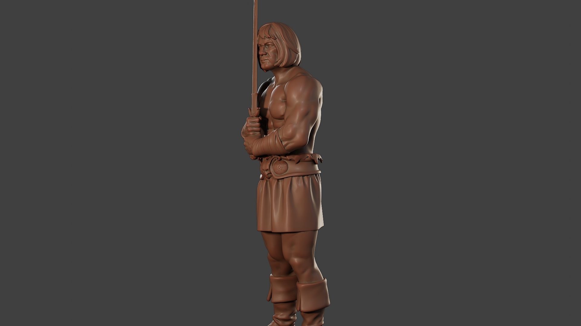 Male Barbarian 2HSword Stand 3D print model_27