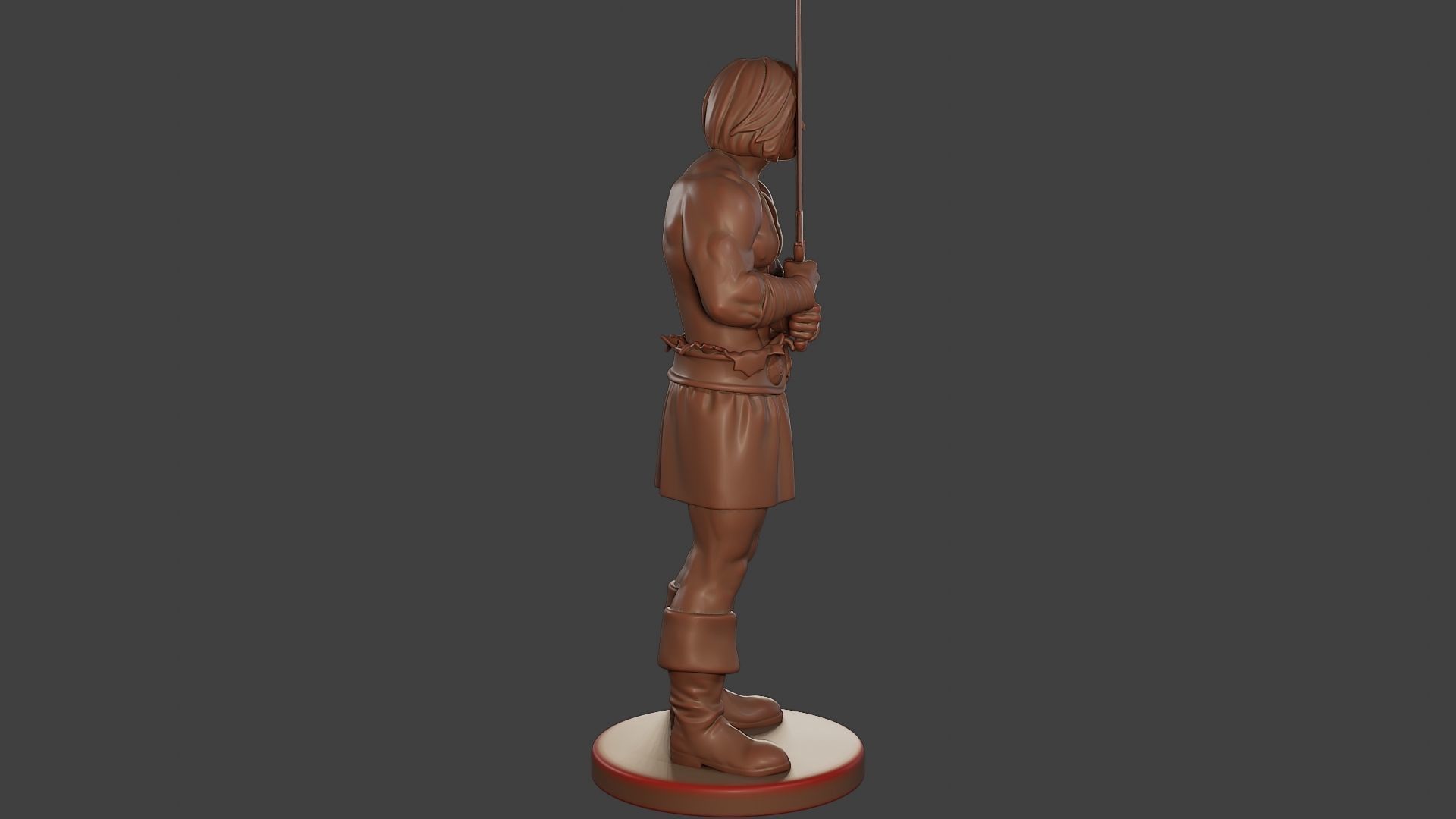 Male Barbarian 2HSword Stand 3D print model_8