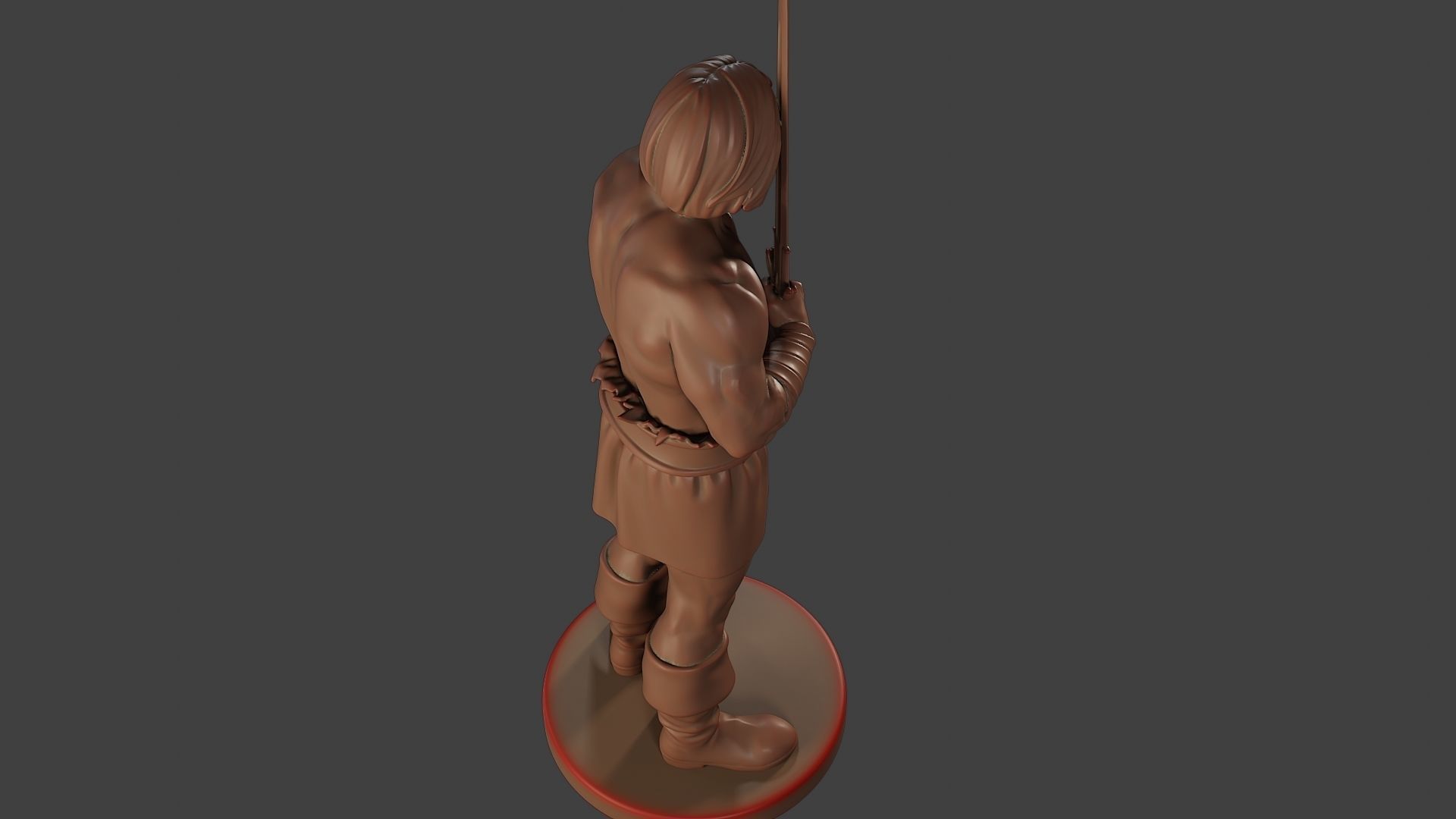 Male Barbarian 2HSword Stand 3D print model_22