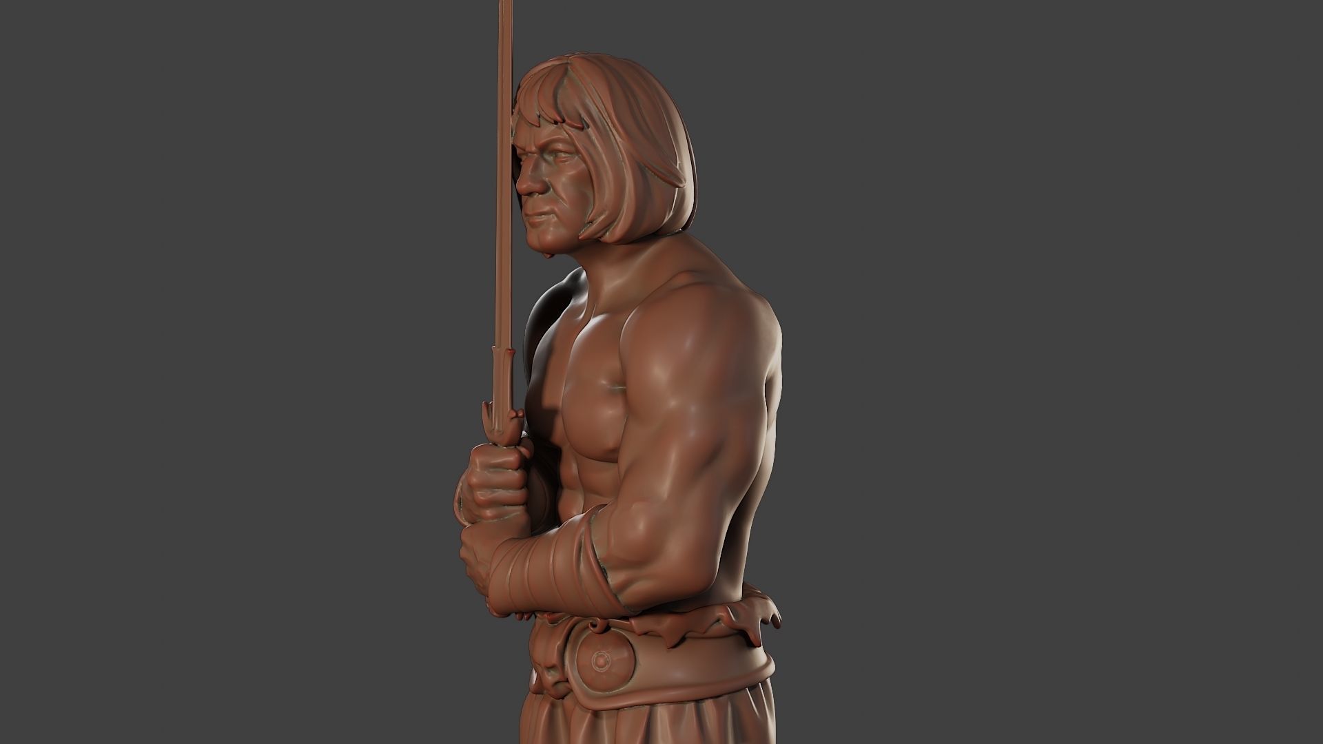 Male Barbarian 2HSword Stand 3D print model_18