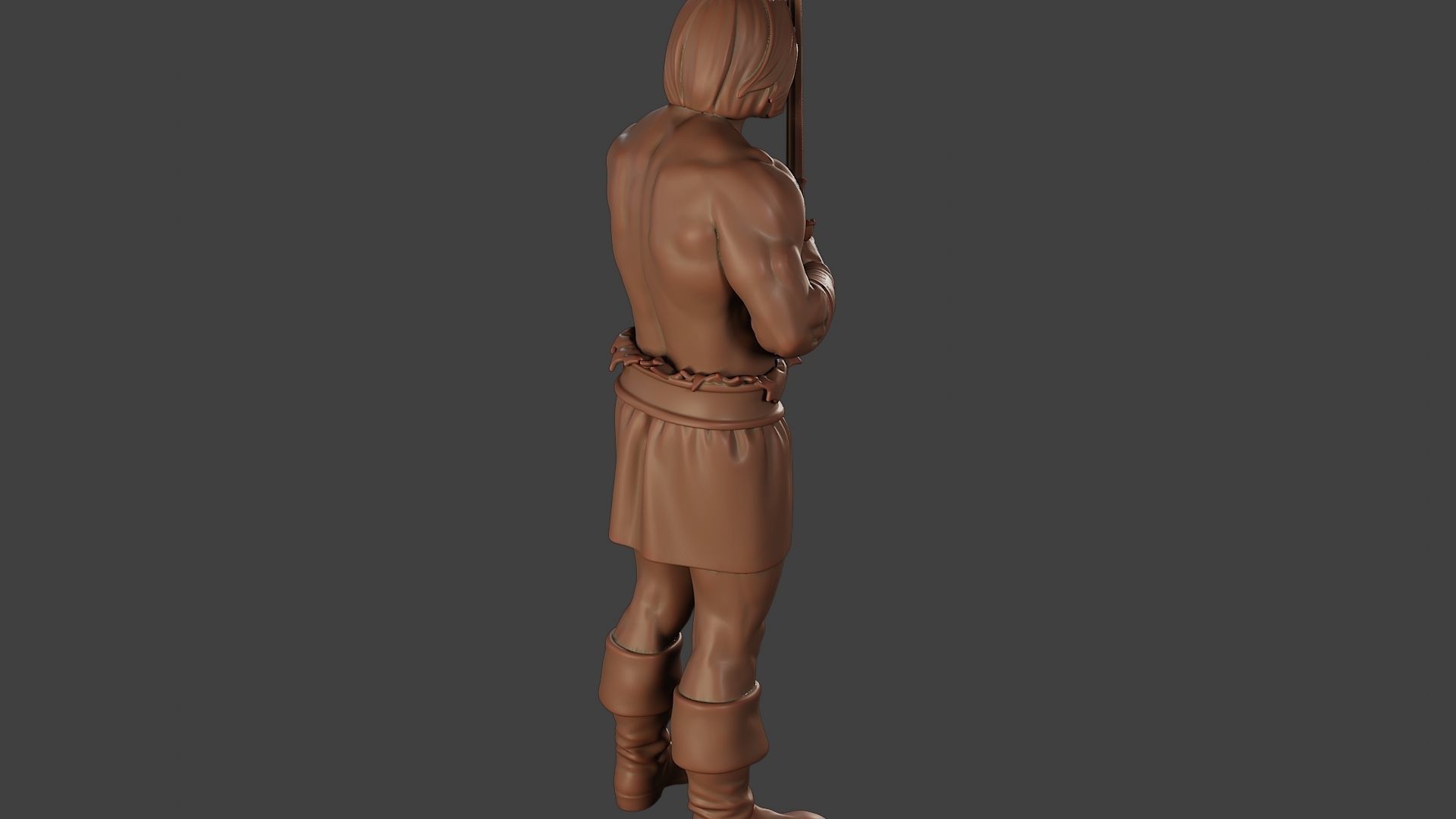 Male Barbarian 2HSword Stand 3D print model_24