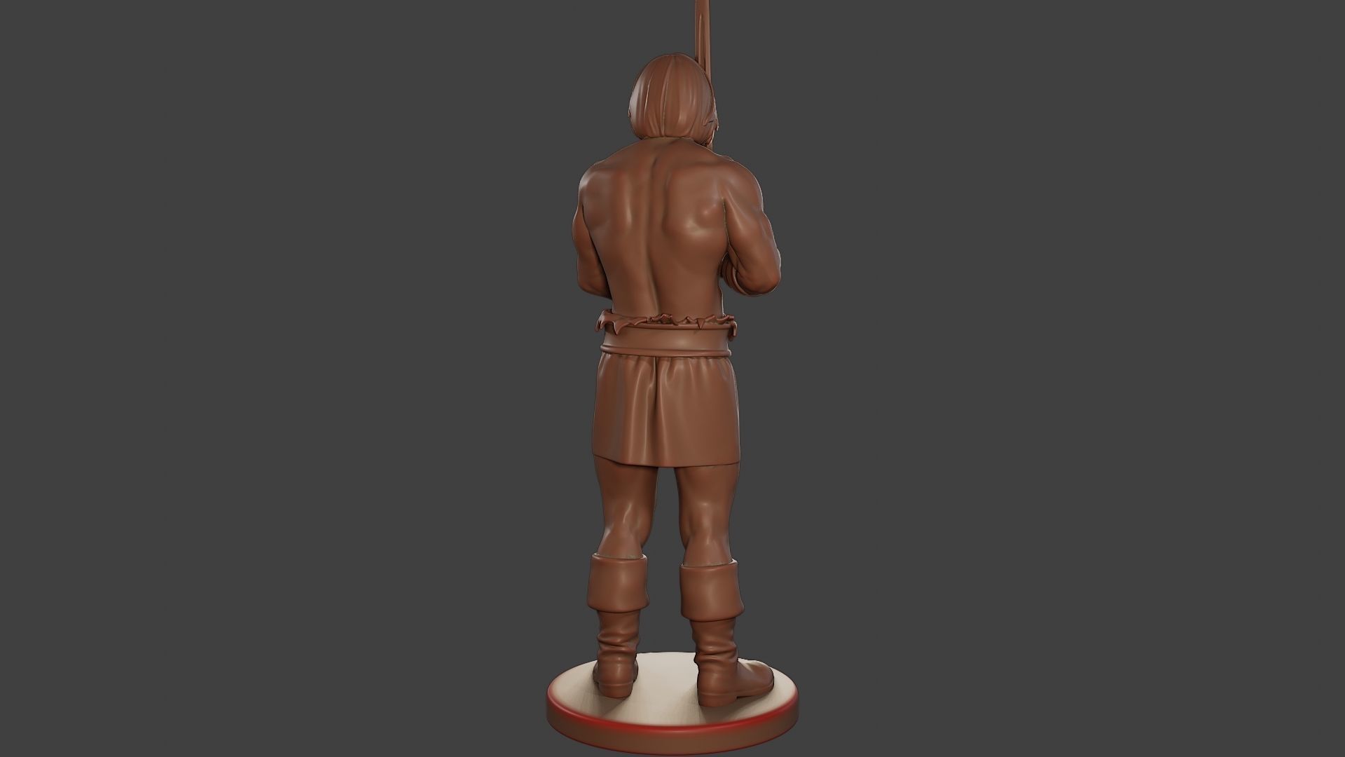 Male Barbarian 2HSword Stand 3D print model_6