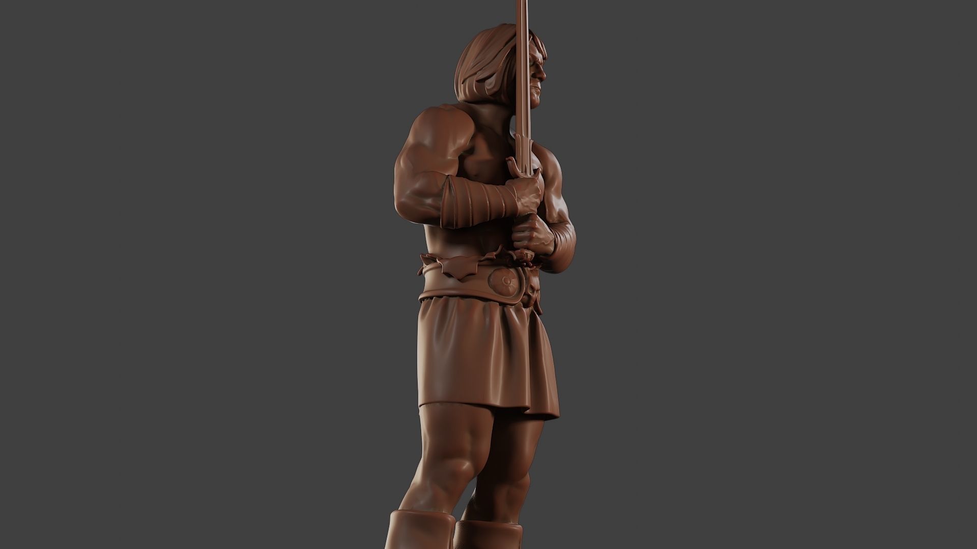 Male Barbarian 2HSword Stand 3D print model_29
