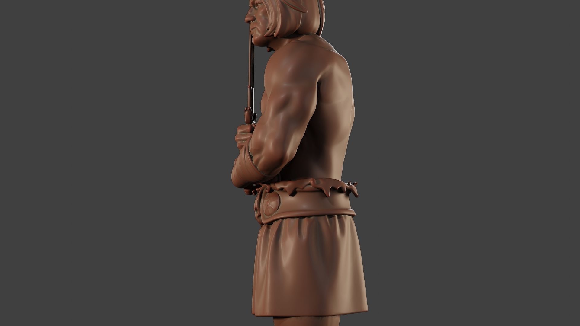 Male Barbarian 2HSword Stand 3D print model_17