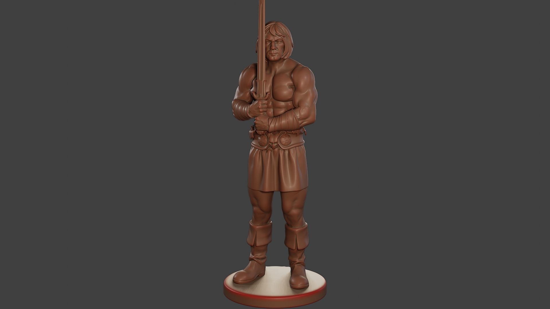 Male Barbarian 2HSword Stand 3D print model_11