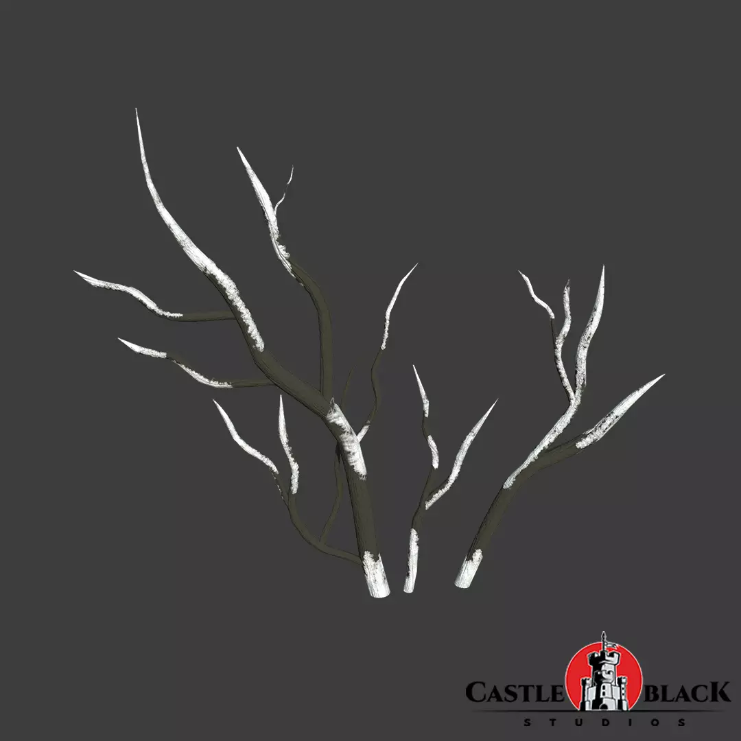 Dry Plant Low-poly 3D model_0