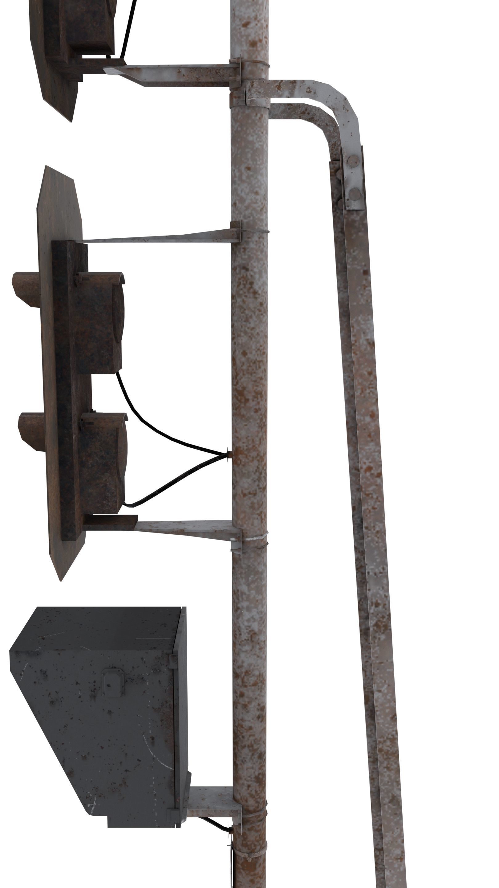 Train Traffic Light Pack 2 Low-poly 3D model_23