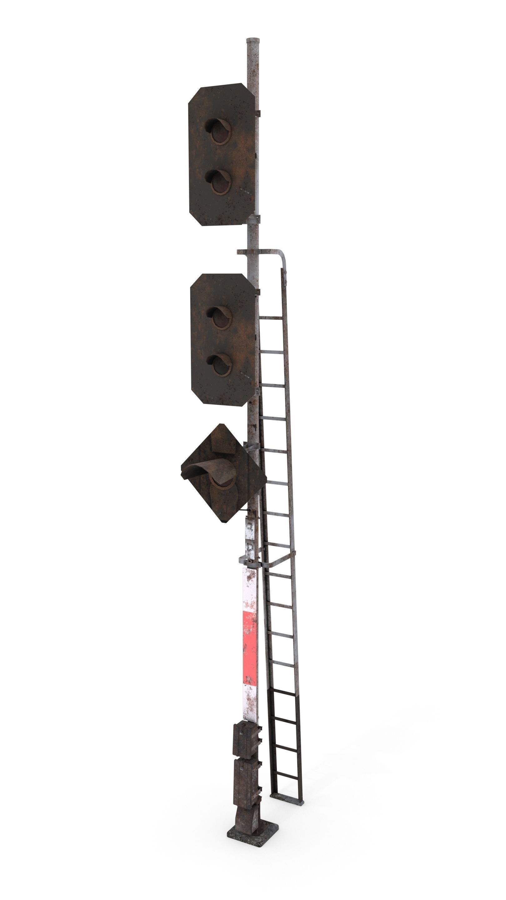 Train Traffic Light Pack 2 Low-poly 3D model_8