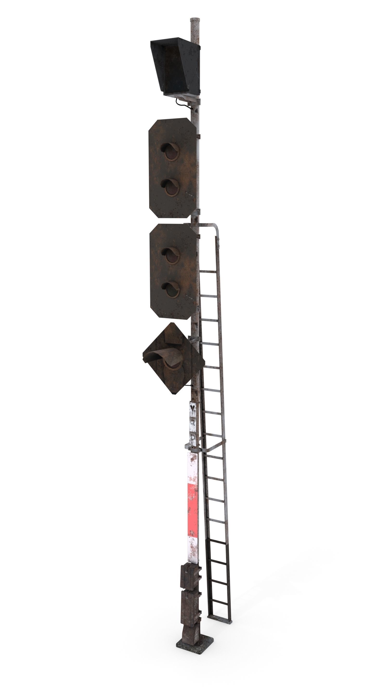 Train Traffic Light Pack 2 Low-poly 3D model_5